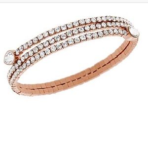 Swarovski Twisty Crystal Drop Pale RoseGold Bangle